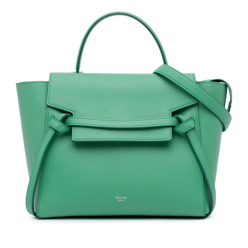 Celine Pre-Loved Mini Grained Calfskin Belt Bag Satchel