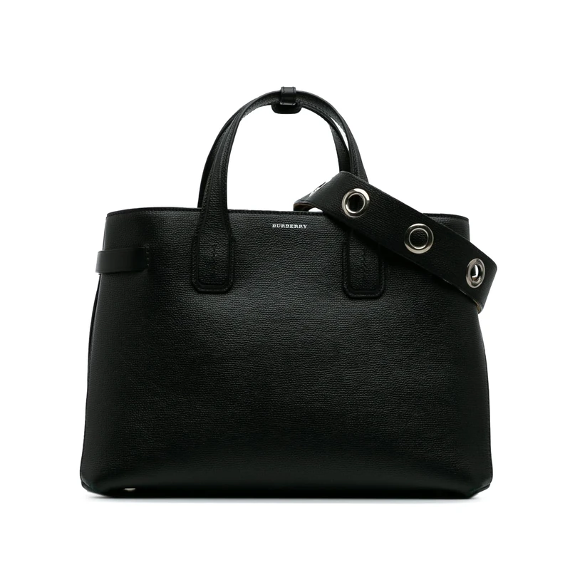 BURBERRY Pre-Loved Medium Leather Banner Satchel