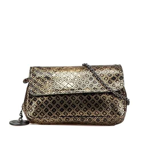 Bottega Veneta Pre-Loved Intrecciomirage Butterfly Charm Chain Flap - Image 1