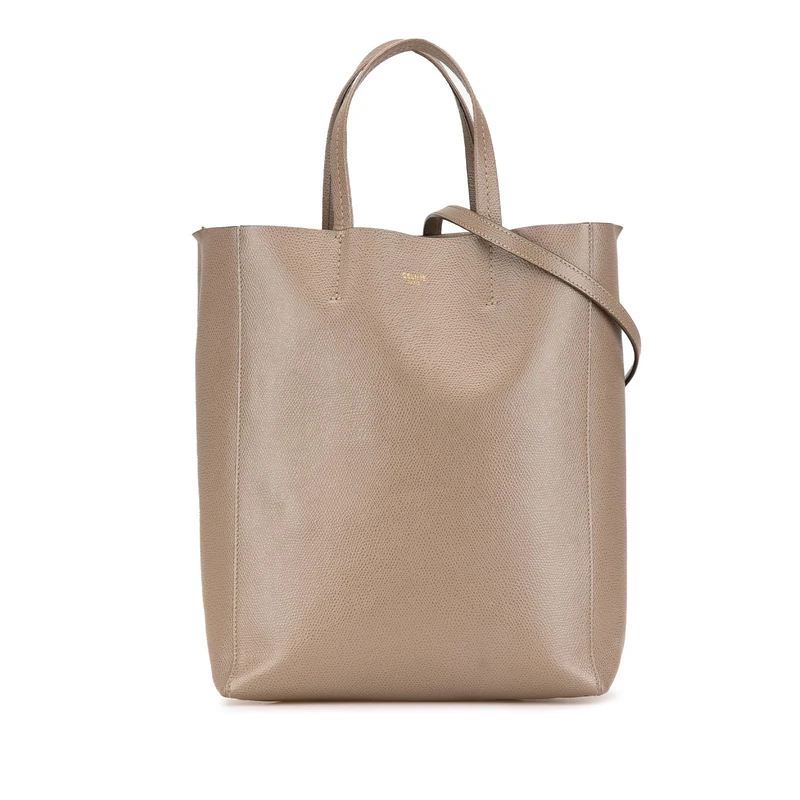 Celine Pre-Loved Small Grained Calfskin Vertical Cabas Satchel Handbag
