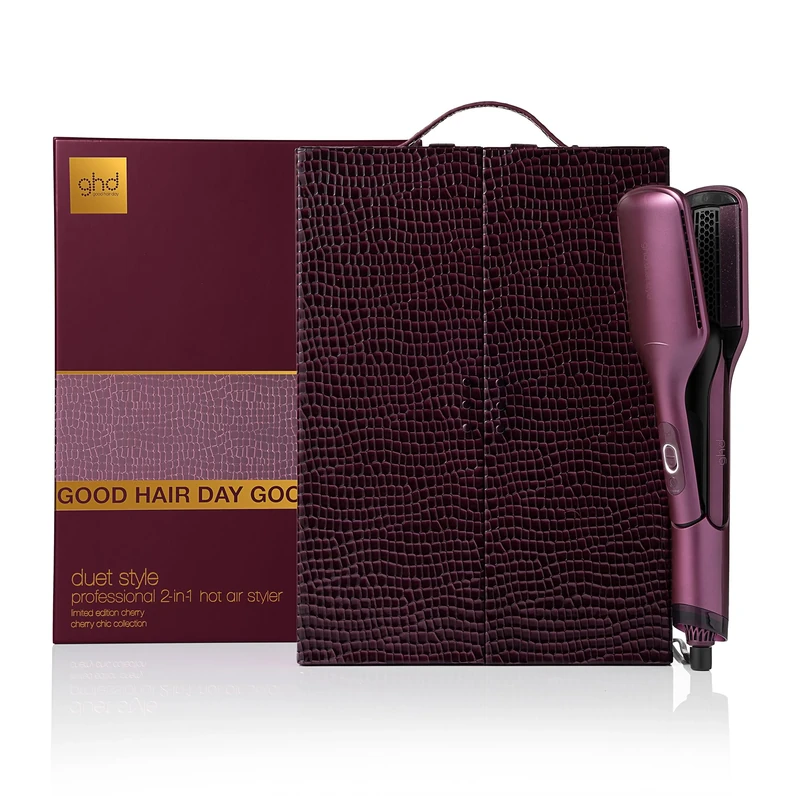 ghd Duet Style Limited Edition Gift Set - 2-in-1 Hot Air Styler in Cherry Chic, with Luxe Vanity Case, No Heat Damage