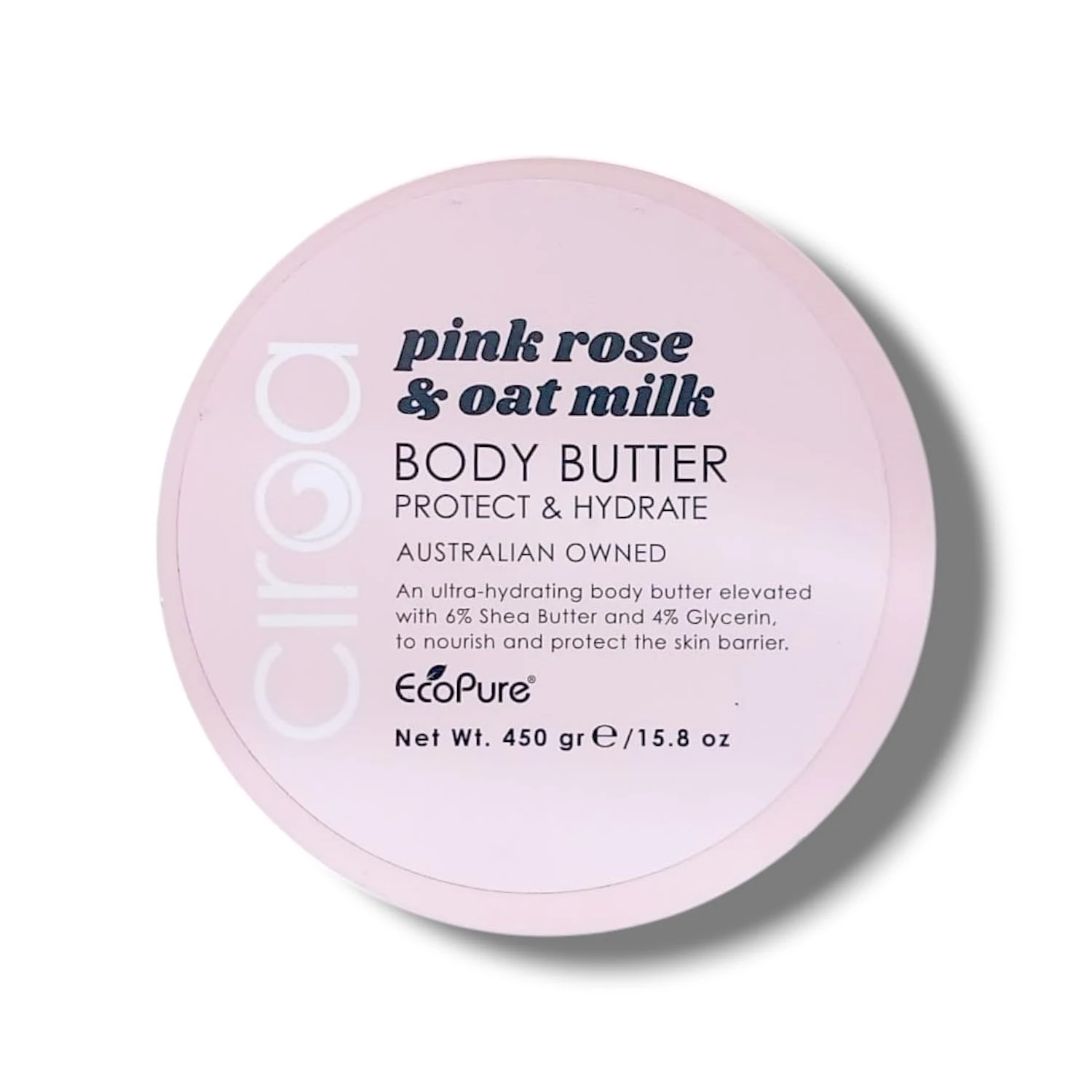 Cīroa | Pink Rose & Oat Milk Body Butter - Protect & Hydrate | Ultra-Hydrating with Shea Butter & Glycerin to Nourish & Protect The Skin Barrier | Australian Owned | 450g