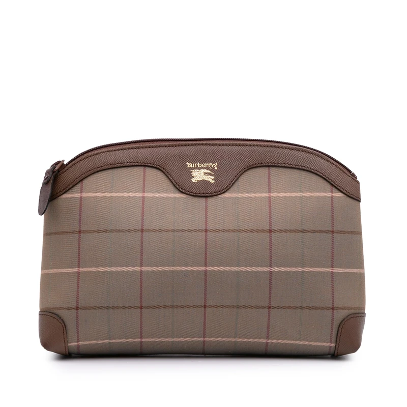 BURBERRY Pre-Loved Vintage Check Canvas Clutch Bag