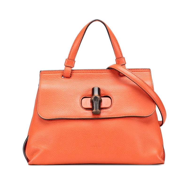 Gucci Pre-Loved Small Leather Bamboo Daily Satchel Handbag