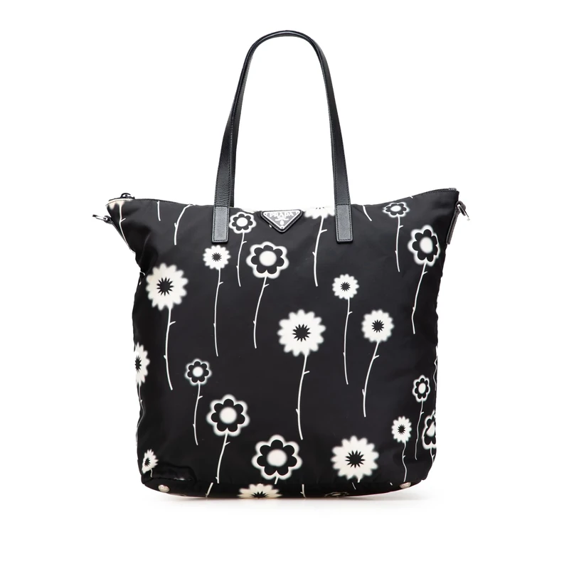 Prada Pre-Loved Tessuto Stampato Floral Satchel Handbag