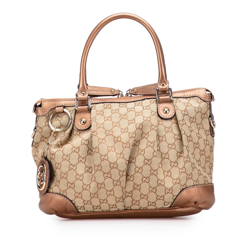 Gucci Pre-Loved GG Canvas Sukey Satchel Handbag