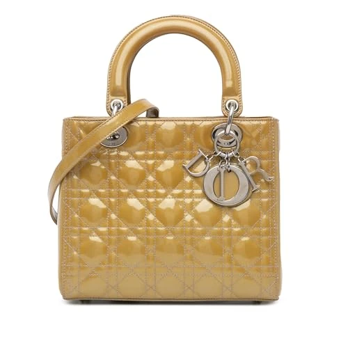 Dior Pre-Loved Medium Patent Cannage Lady Handbag