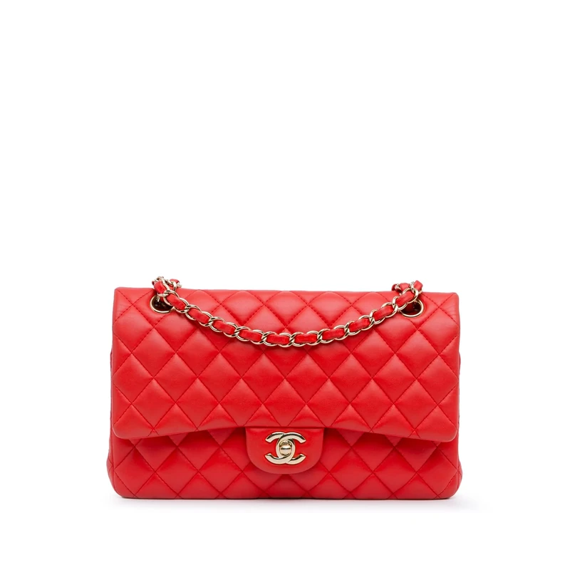 Chanel Pre-Loved Medium Classic Lambskin Double Flap Shoulder Bag