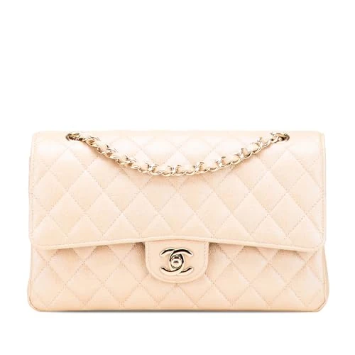 Chanel Pre-Loved Medium Classic Iridescent Caviar Double Flap Shoulder Bag