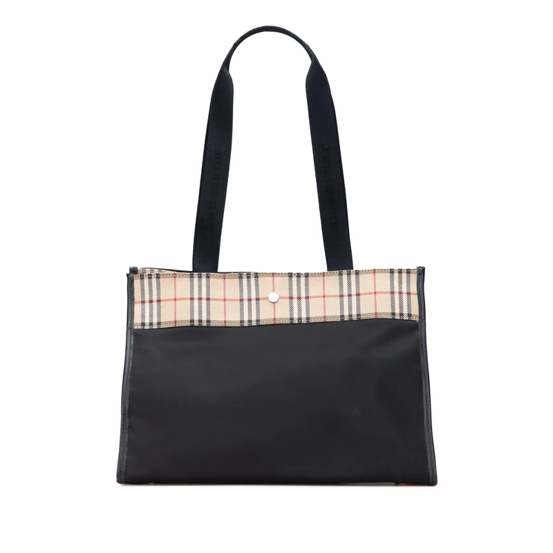 BURBERRY Pre-Loved House Check Nylon Tote