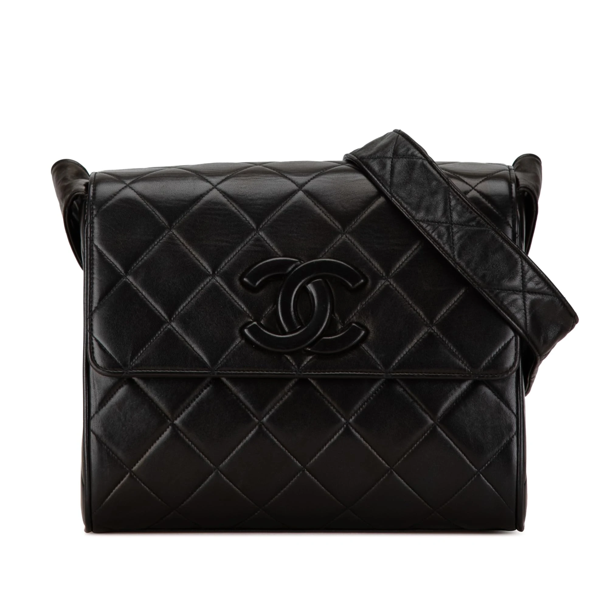 Chanel Pre-Loved CC Quilted Lambskin Flap Crossbody Bag