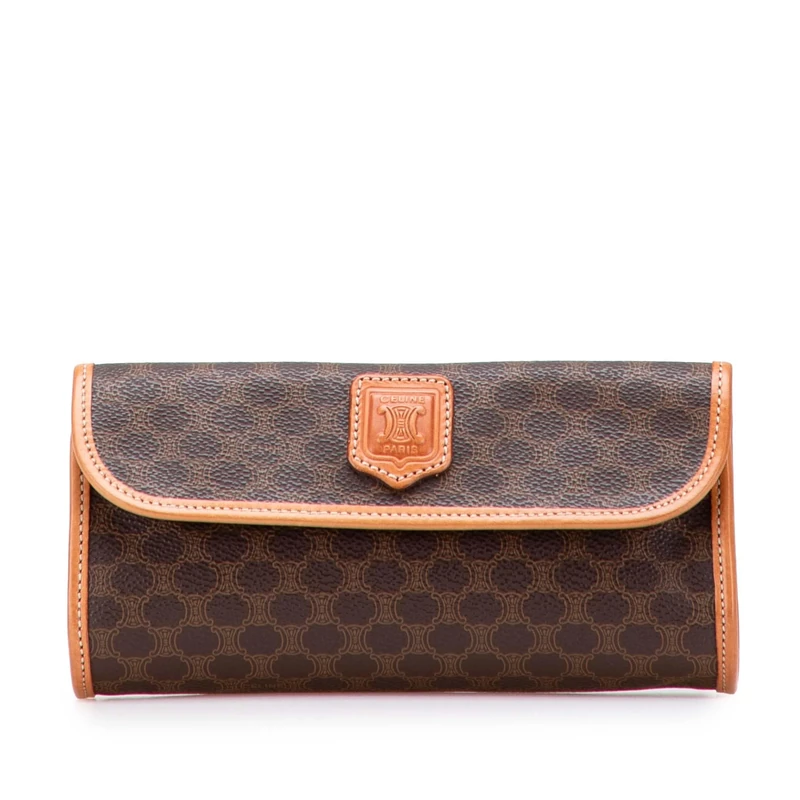 Celine Pre-Loved Macadam Coated Canvas Clutch