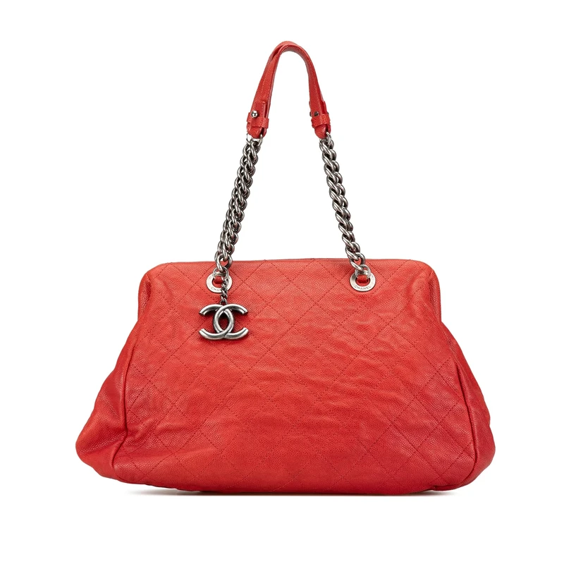 Chanel Pre-Loved Medium Quilted Caviar Frame Tote Bag