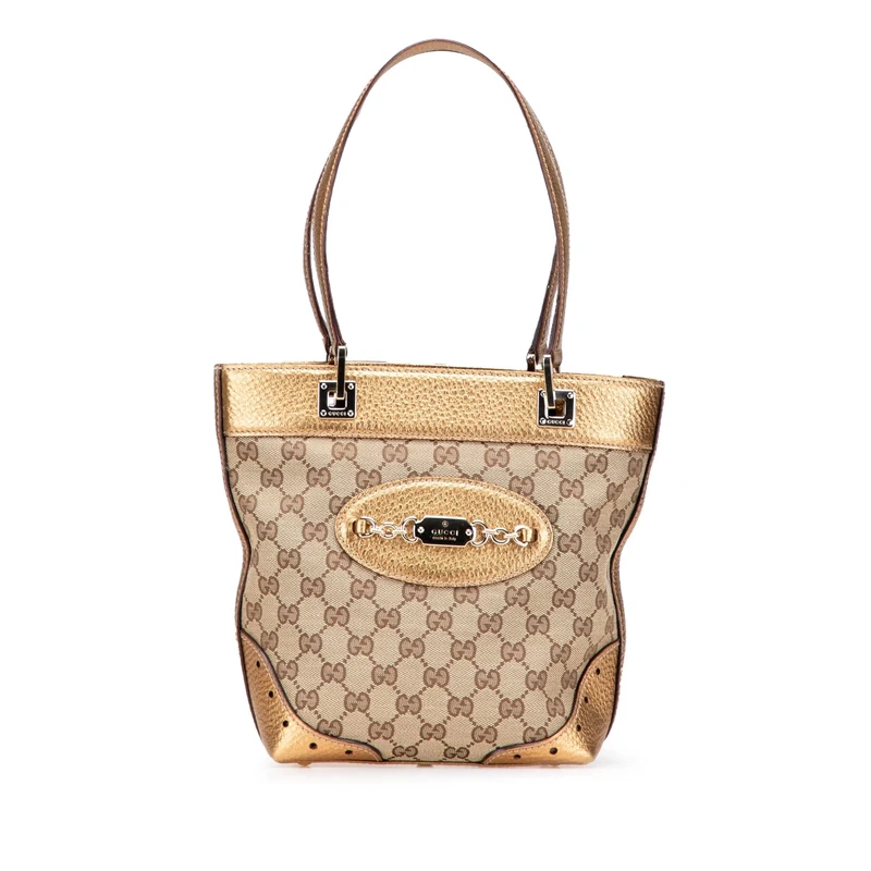 Gucci Pre-Loved Small GG Canvas Punch Tote Bag - Image 1