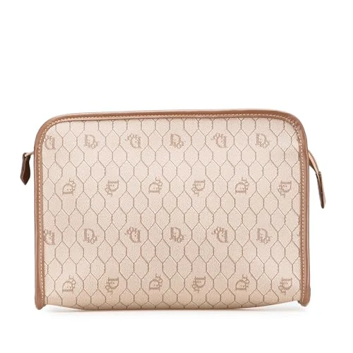 Dior Pre-Loved Honeycomb Coated Canvas Clutch