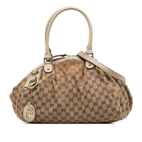 Gucci Pre-Loved GG Canvas Sukey Satchel Handbag