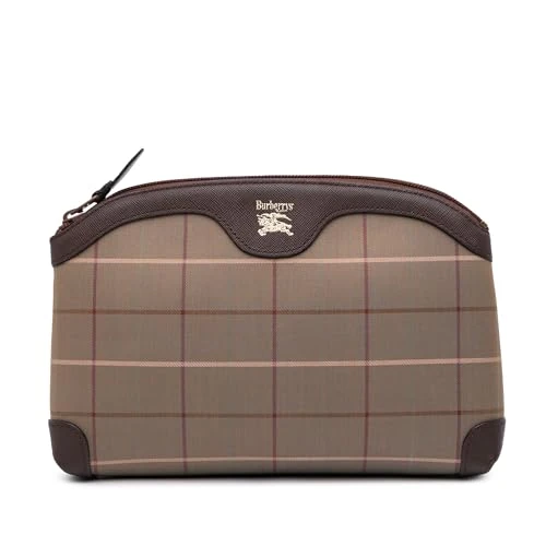 BURBERRY Pre-Loved Vintage Check Canvas Clutch Bag