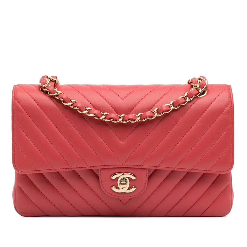 Chanel Pre-Loved Medium Classic Chevron Lambskin Double Flap Shoulder Bag