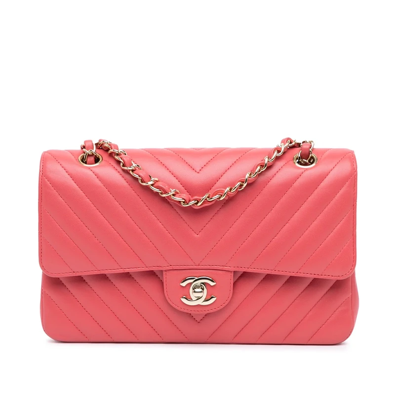 Chanel Pre-Loved Medium Classic Chevron Lambskin Double Flap Shoulder Bag