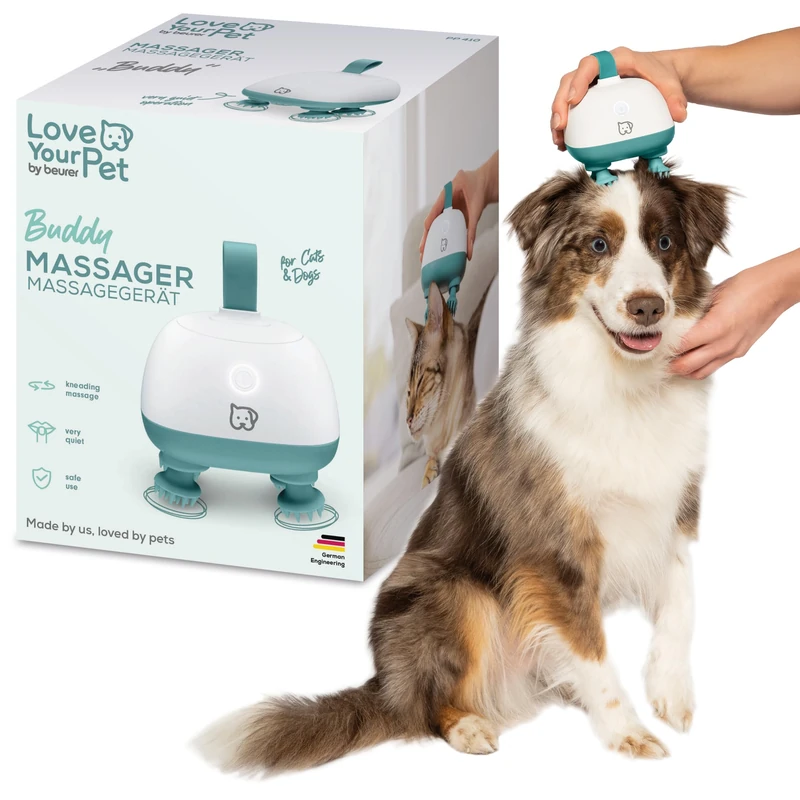 Beurer Love Your Pet Pet Buddy Massager for Dogs and Cats, Relaxation and Anti-Stress Massage of Head and Body for Pets, Quiet, Silicone Massage Accessories, Rechargeable Battery - Image 1