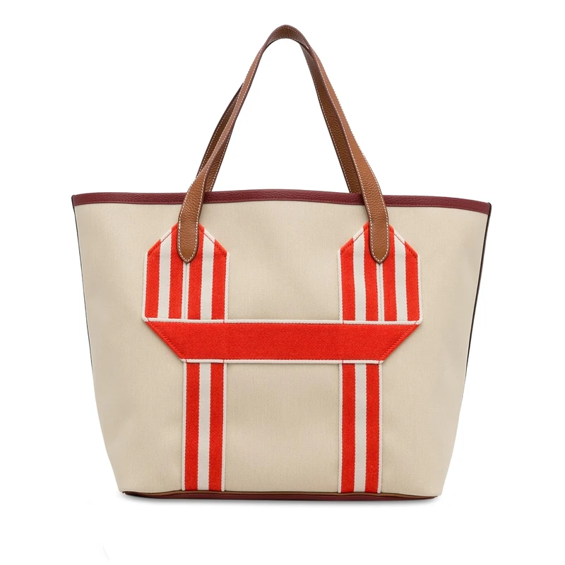 Hermès Pre-Loved Canvas Pursangle Tote Bag