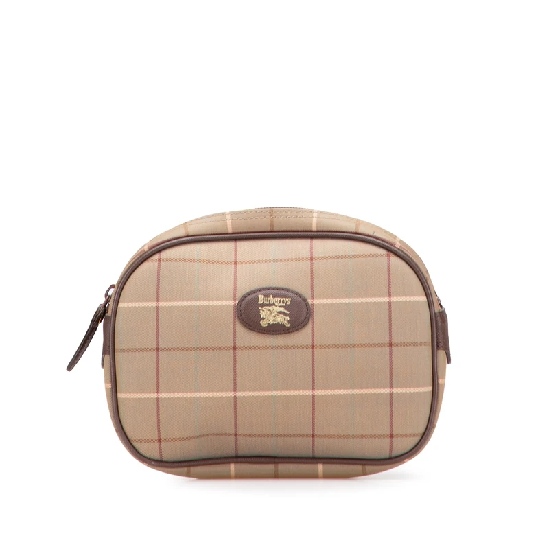BURBERRY Pre-Loved Vintage Check Canvas Clutch Bag