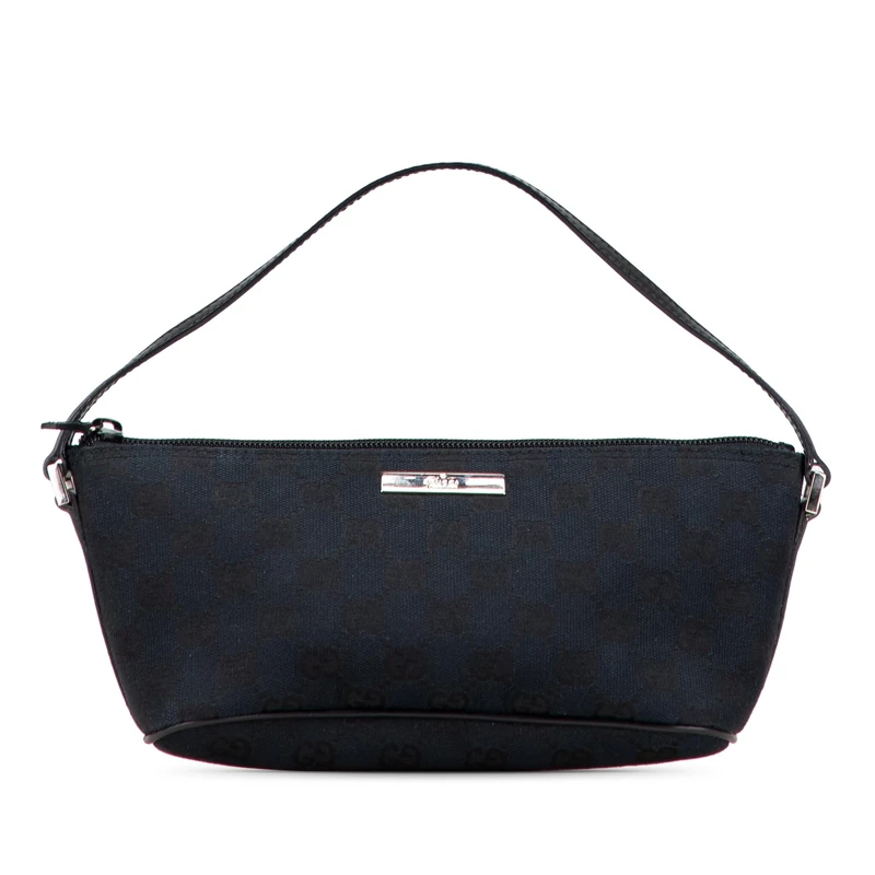 Gucci Pre-Loved GG Canvas Boat Shoulder Bag