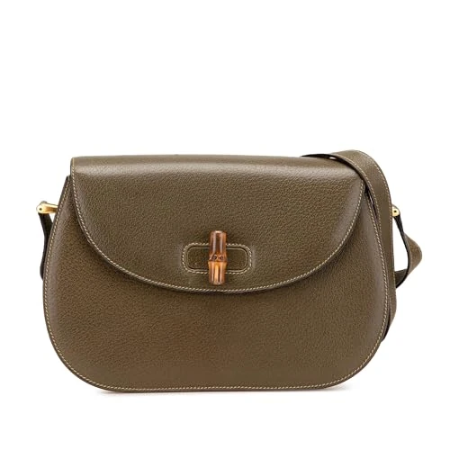 Gucci Pre-Loved Leather Bamboo Crossbody