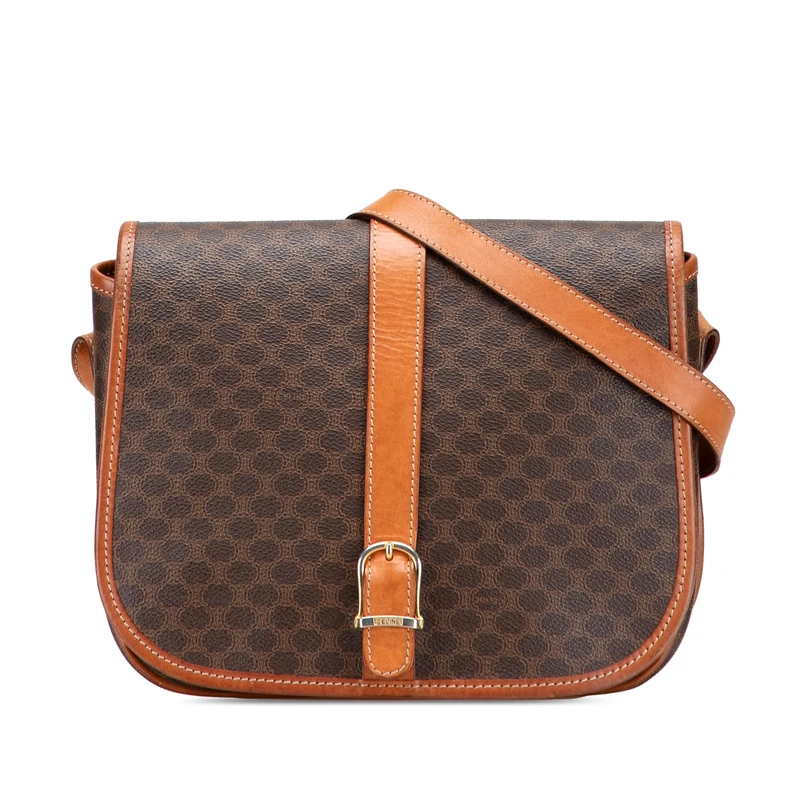 Celine Pre-Loved Macadam Coated Canvas Crossbody Bag