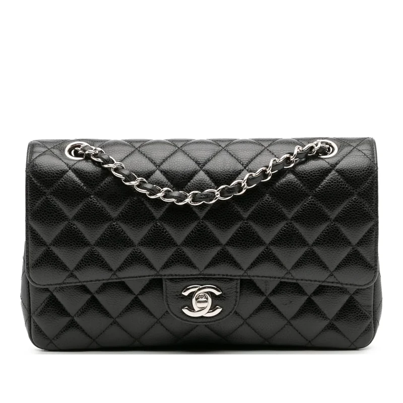Chanel Pre-Loved Medium Classic Caviar Double Flap Shoulder Bag