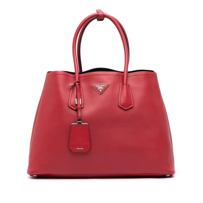Prada Pre-Loved Large City Calf Double Satchel