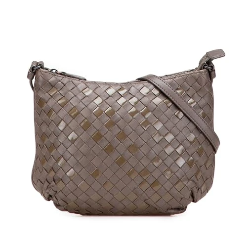 Bottega Veneta Pre-Loved Nappa And Patent Intrecciato Crossbody Bag