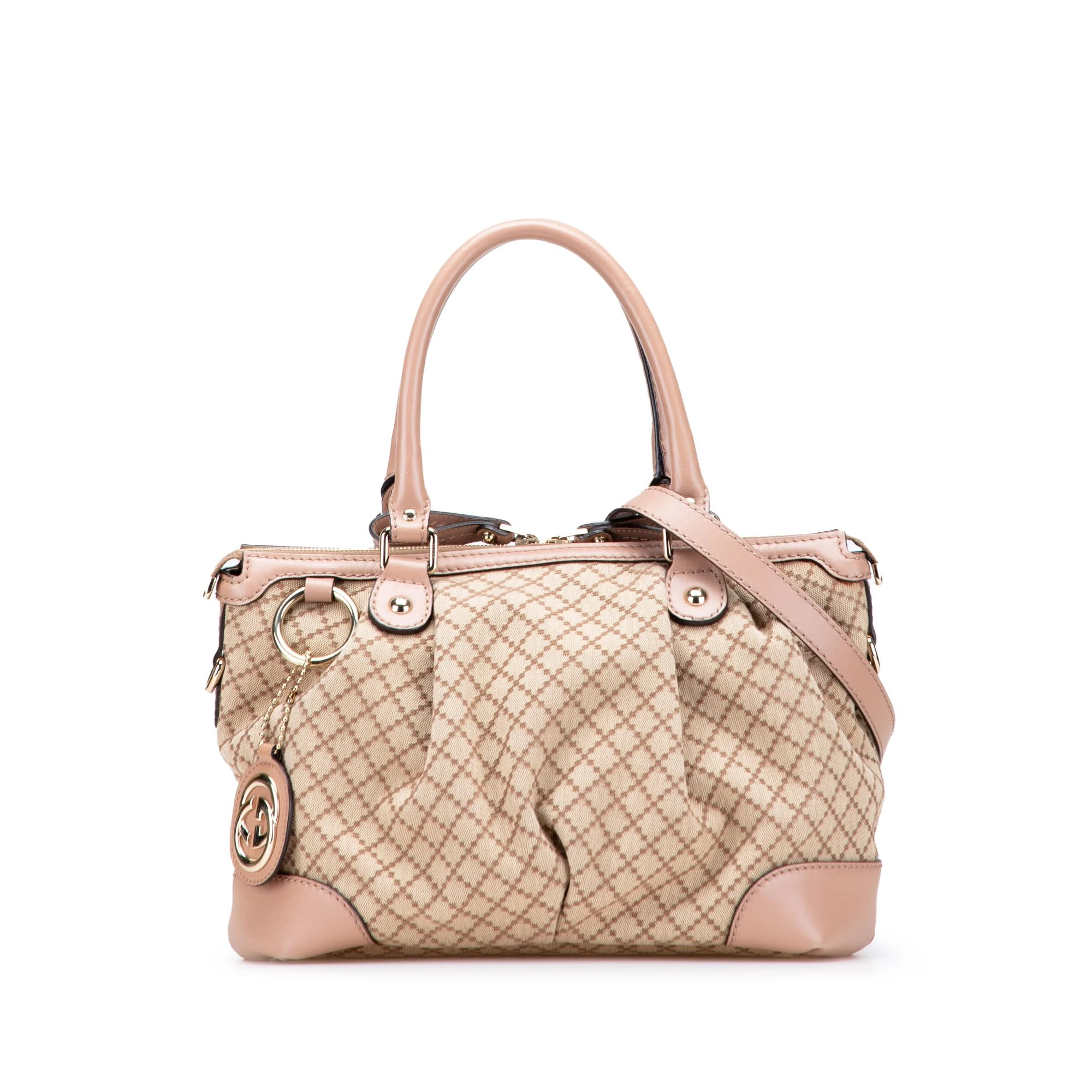 Gucci Pre-Loved Diamante Canvas Sukey Satchel Handbag