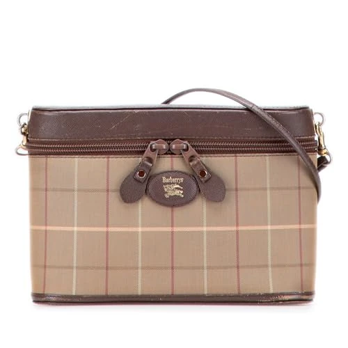 BURBERRY Pre-Loved Vintage Check Canvas Crossbody Bag