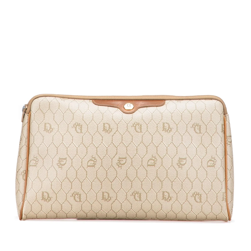 Dior Pre-Loved Honeycomb Coated Canvas Clutch Bag