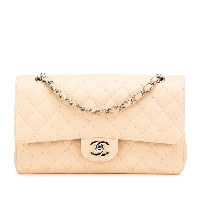 Chanel Pre-Loved Medium Classic Caviar Double Flap Shoulder Bag