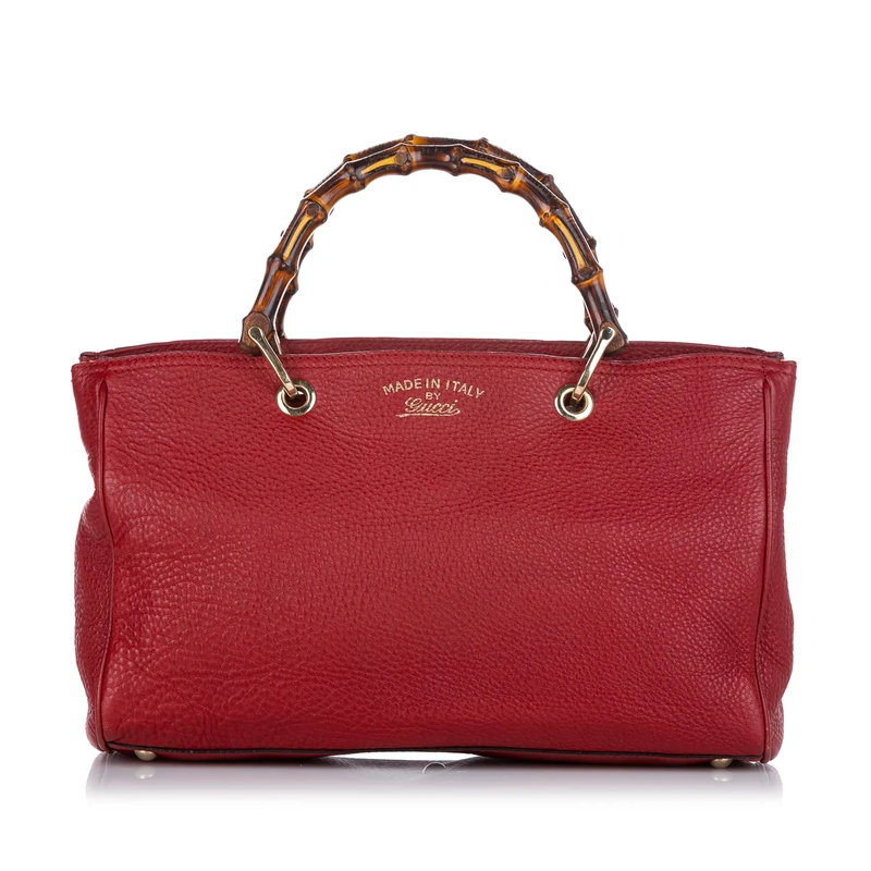 Gucci Pre-Loved Medium Calfskin Bamboo Shopper Satchel