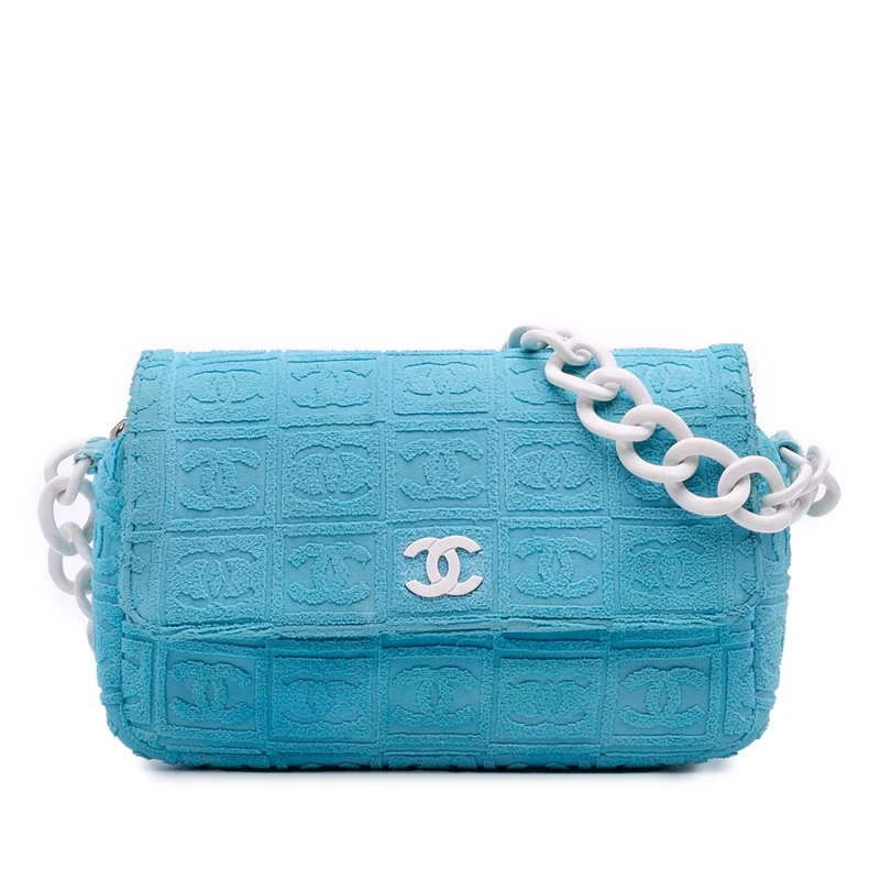 Chanel Pre-Loved Terry Cloth Sport Line Flap Shoulder Bag