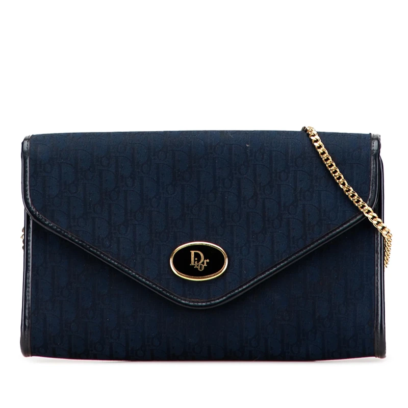 Dior Pre-Loved Oblique Canvas Chain Shoulder Bag