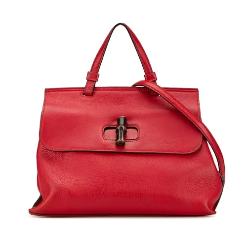 Gucci Pre-Loved Medium Leather Bamboo Daily Satchel Handbag