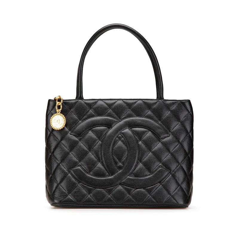 Chanel Pre-Loved Caviar Medallion Tote Bag