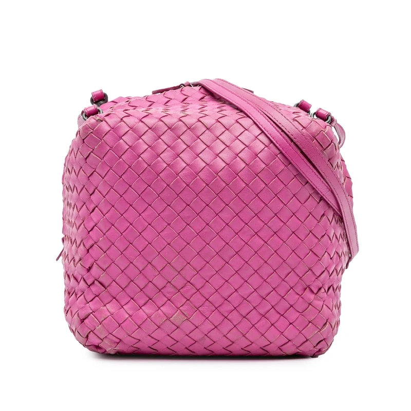 Bottega Veneta Pre-Loved Nappa Intrecciato Cube Crossbody Bag