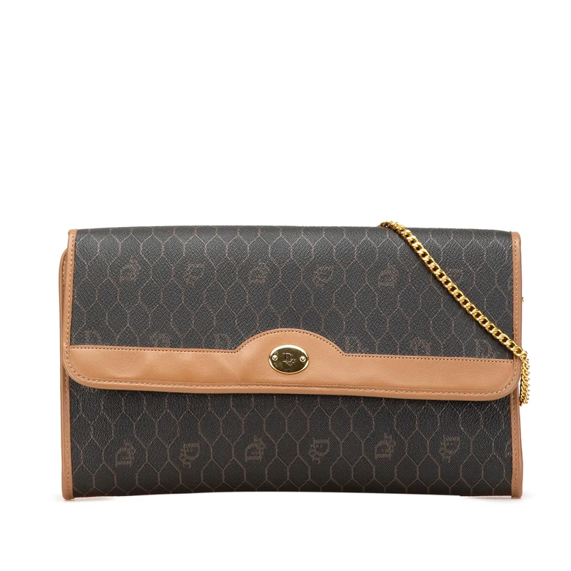 Dior Pre-Loved Honeycomb Coated Canvas Chain Shoulder Bag