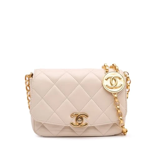 Chanel Pre-Loved Small Quilted Lambskin CC Coin Flap Crossbody Bag