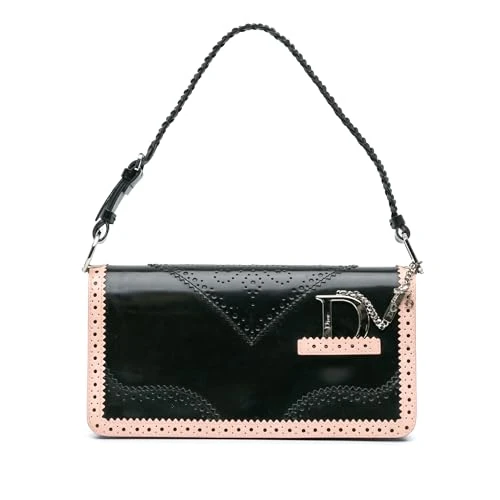 Dior Pre-Loved Leather D'trick Brogue Spectator Bag Shoulder