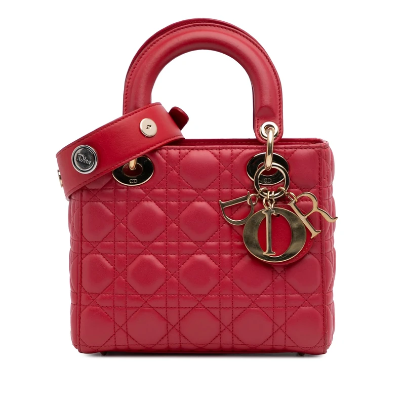 Dior Pre-Loved Small Lambskin Cannage My Abcdior Lady Handbag