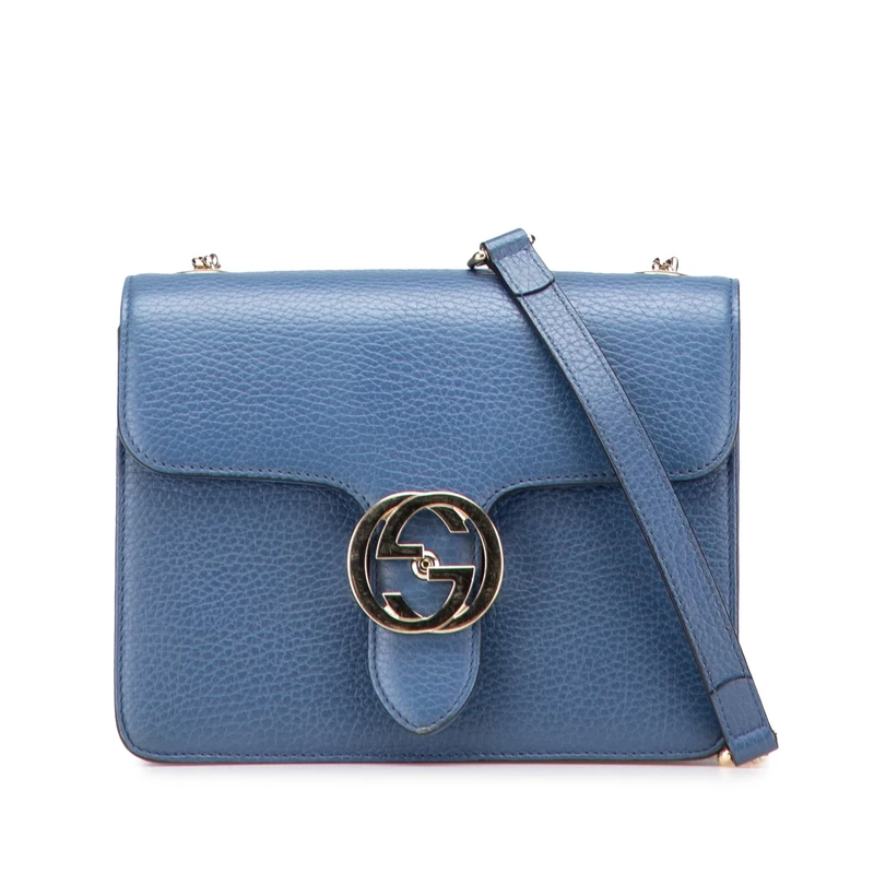 Gucci Pre-Loved Small Dollar Calfskin Interlocking G Crossbody Bag