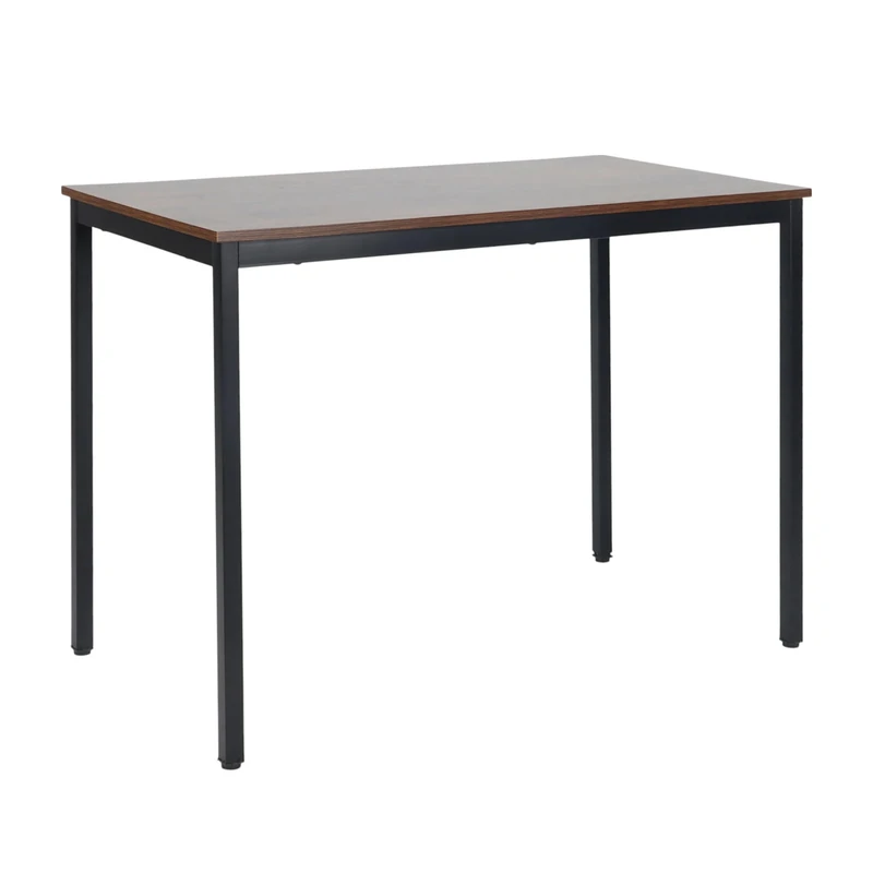 Relaxdays dining table, for 4 people, kitchen table HWD: 76x110x60 cm, dining & kitchen, up to 80 kg, brown/black