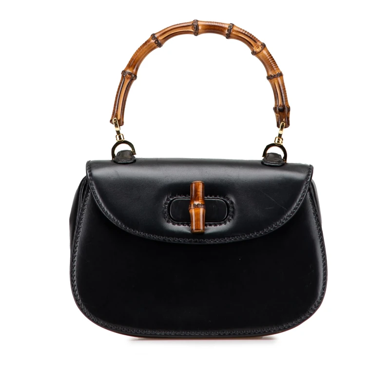 Gucci Pre-Loved Calfskin Bamboo Night Handbag
