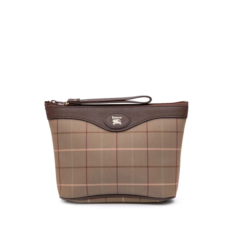 BURBERRY Pre-Loved Vintage Check Canvas Clutch Bag